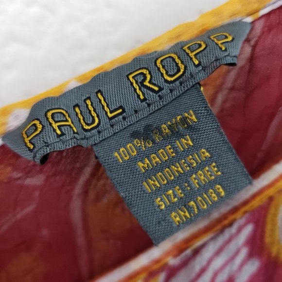 Paul Ropp Free Size Resort Style Tank Dress Boho Patchwork Chiffon Handkerchief - Picture 10 of 14